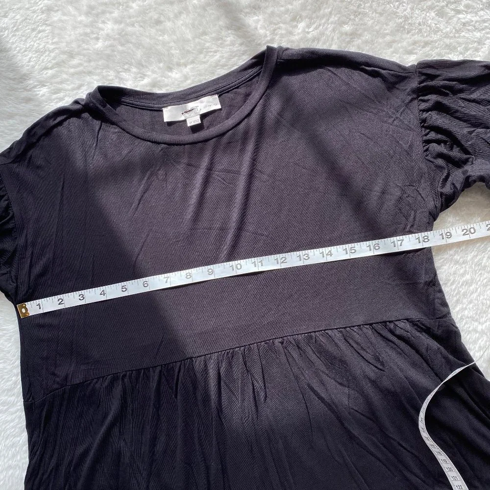 Loft NWOT Women's Short Sleeve T-Shirt, Ruffle Hem, Black, Petites Small - Picture 5 of 6